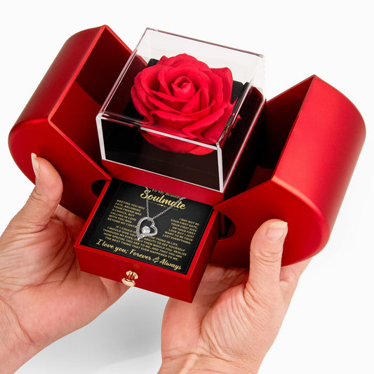 Soulmate Gift, Heart Rose Box Jewelry