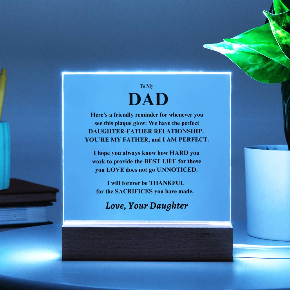 Dad Gift, From Daughter plaque