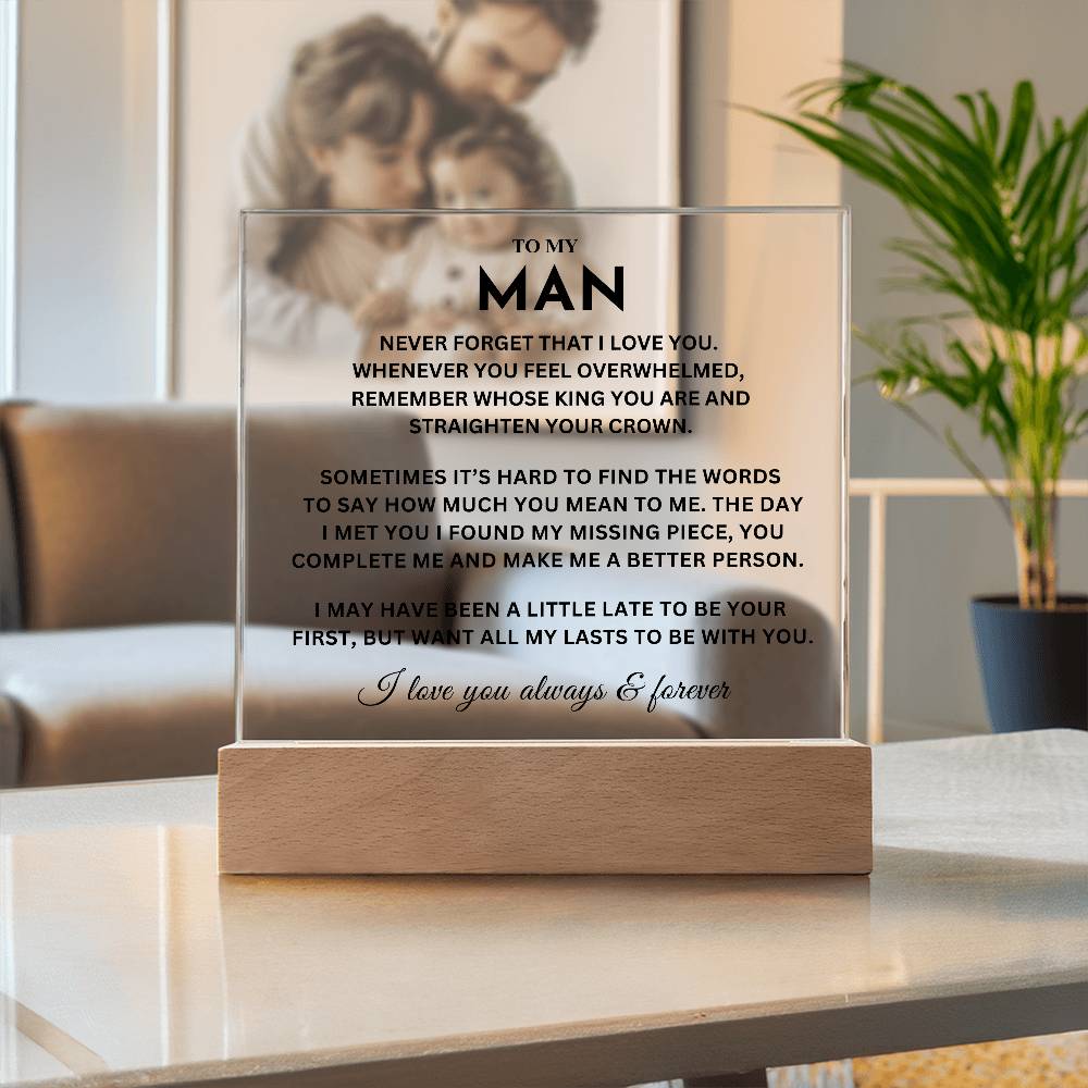 My Man Gift, "Straighten Crown" Acrylic Plaque plaque