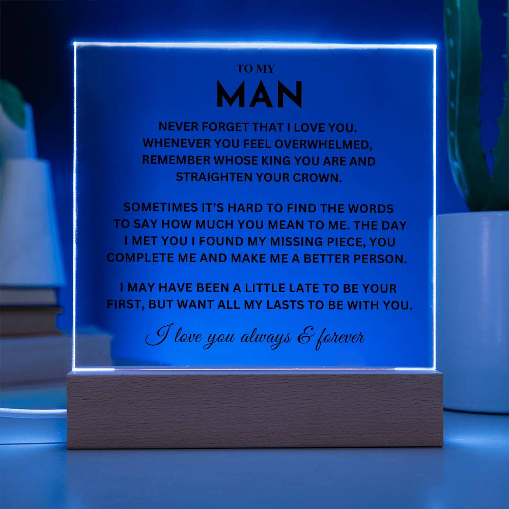 My Man Gift, "Straighten Crown" Acrylic Plaque plaque