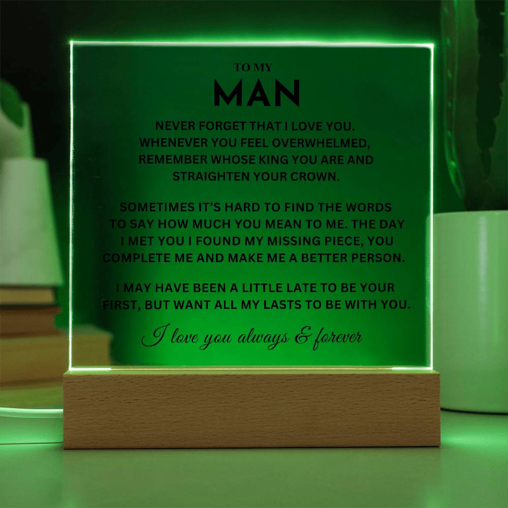 My Man Gift, "Straighten Crown" Acrylic Plaque plaque