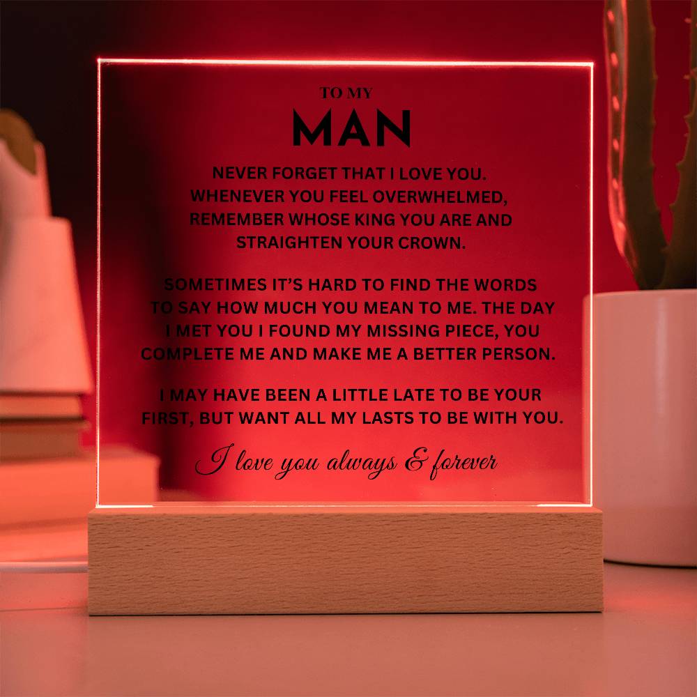My Man Gift, "Straighten Crown" Acrylic Plaque plaque