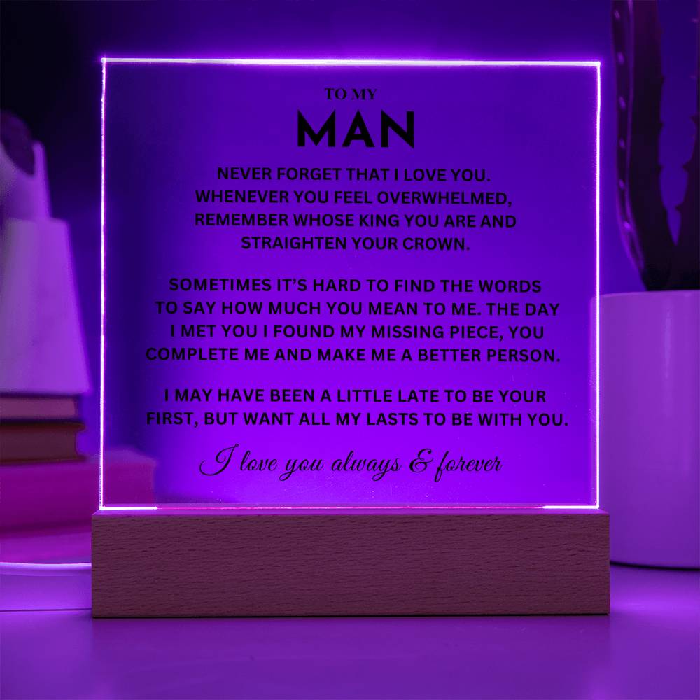 My Man Gift, "Straighten Crown" Acrylic Plaque plaque