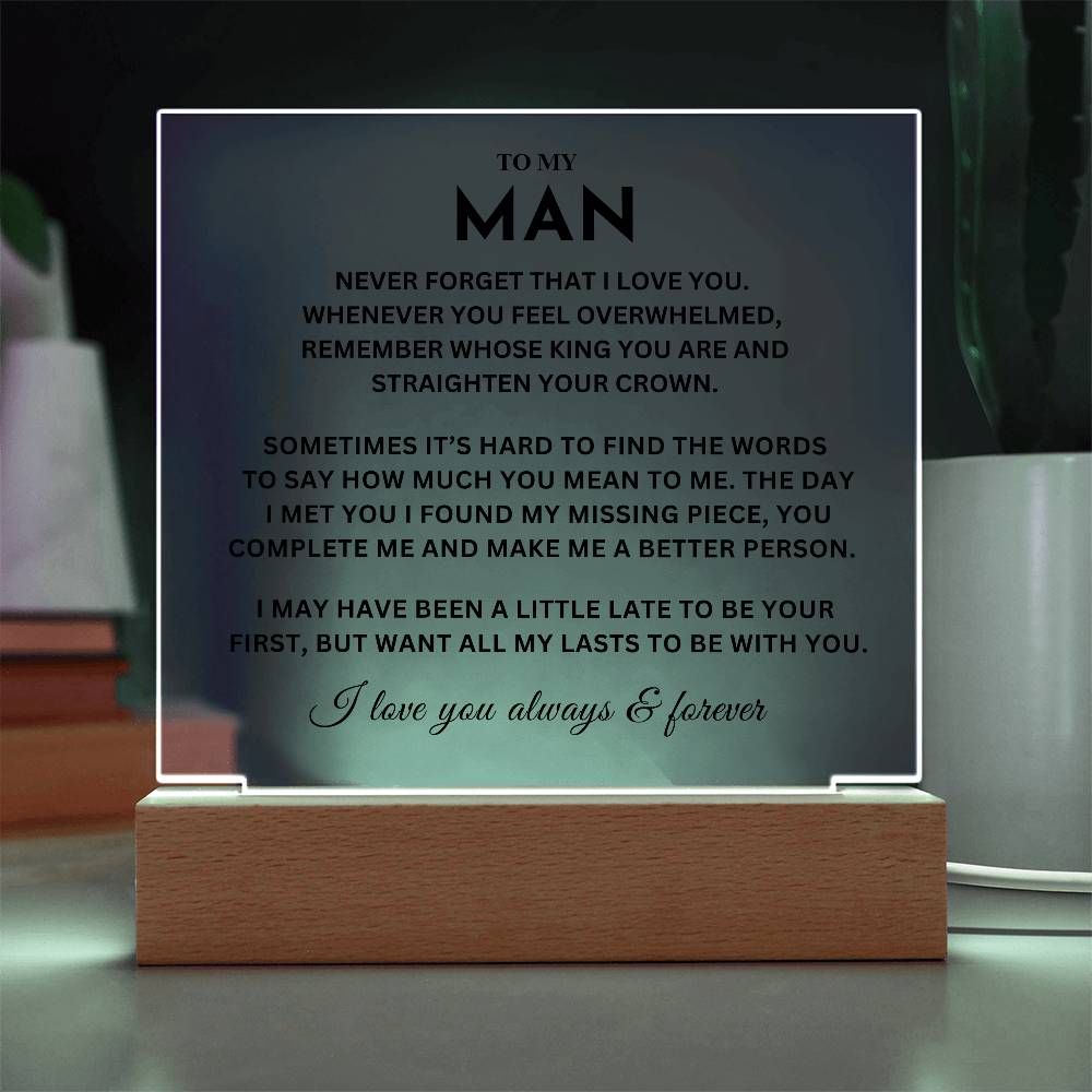 My Man Gift, "Straighten Crown" Acrylic Plaque plaque