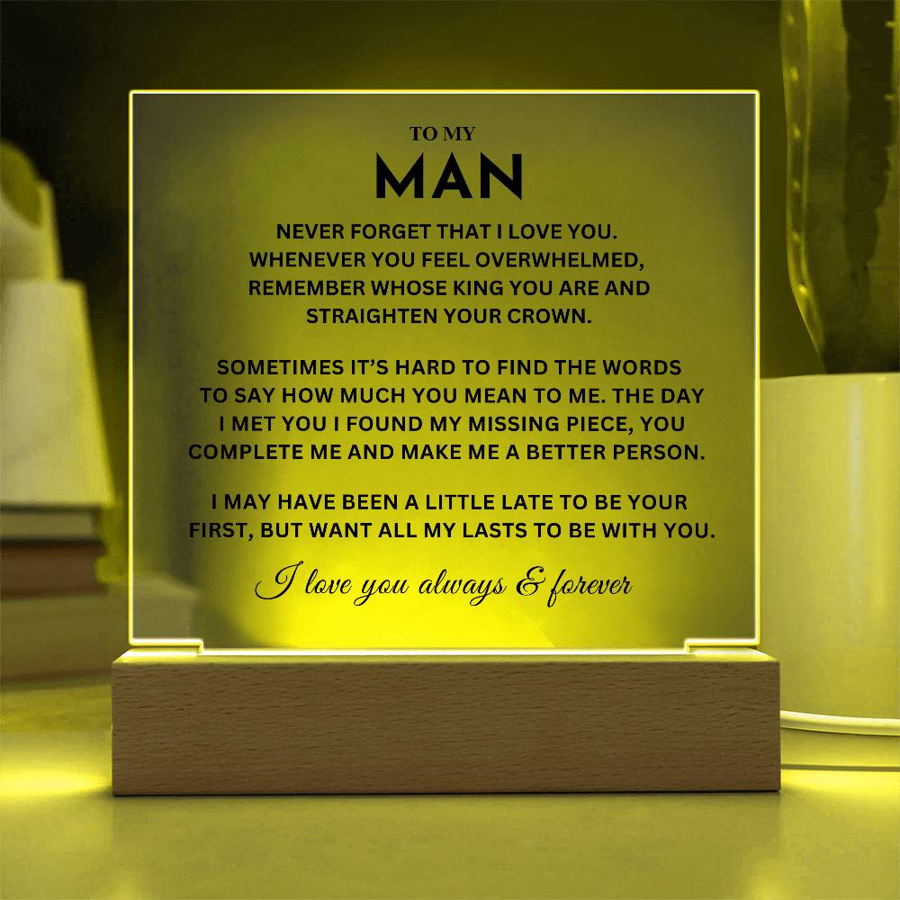 My Man Gift, "Straighten Crown" Acrylic Plaque plaque