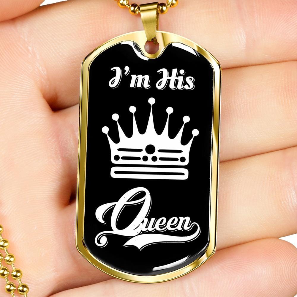 LUXURY DOG TAG NECKLACE BUNDLE; I Am His Queen and I Am Her King