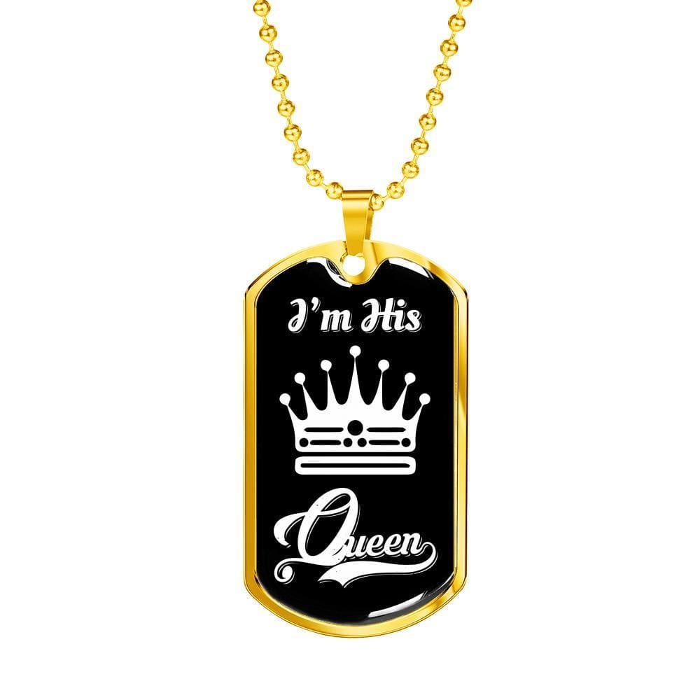 LUXURY DOG TAG NECKLACE BUNDLE; I Am His Queen and I Am Her King