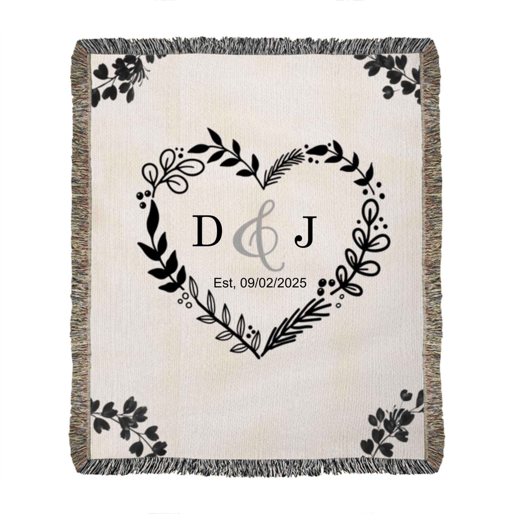Anniversary Gift for Wife Personalized Woven Blanket