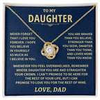 Daughter Gift From Dad, "Never Forget That I Love You" Jewelry