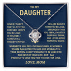 Daughter Gift From Mom, "Straighten Your Crown", Knot Necklace Jewelry