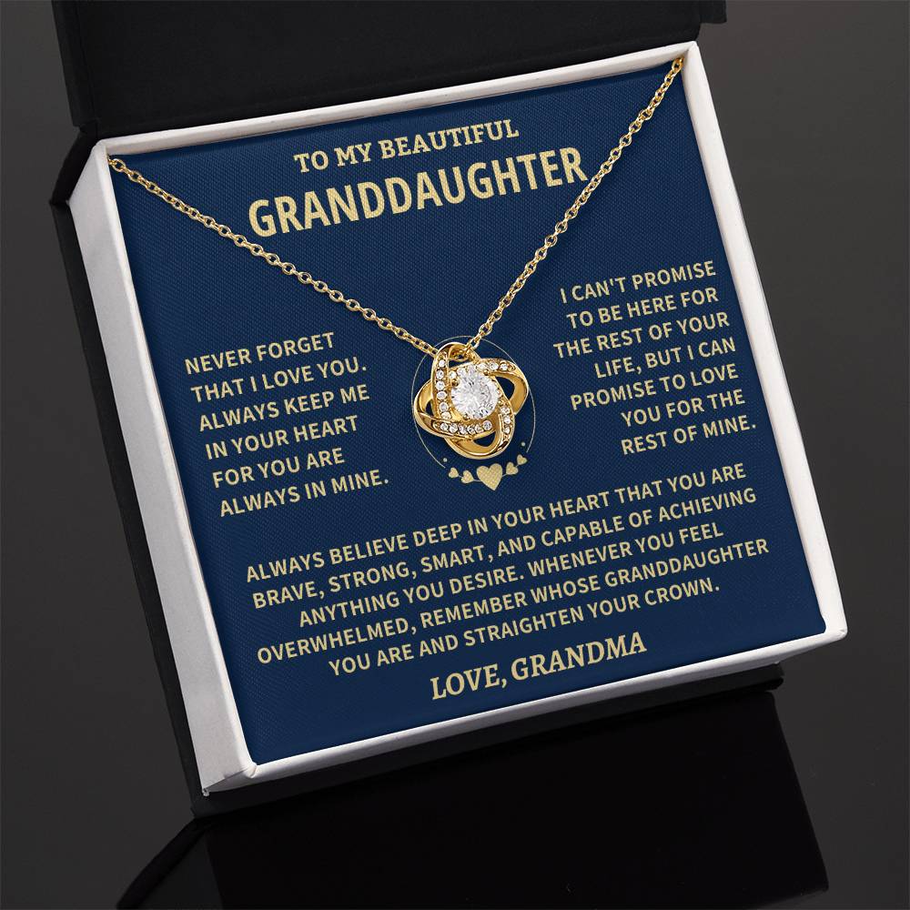 Granddaughter Gift, From Grandma, "Never Forget That I Love You" Jewelry