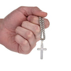 Husband Gift, Cuban Chain with Artisan Cross Necklace Jewelry