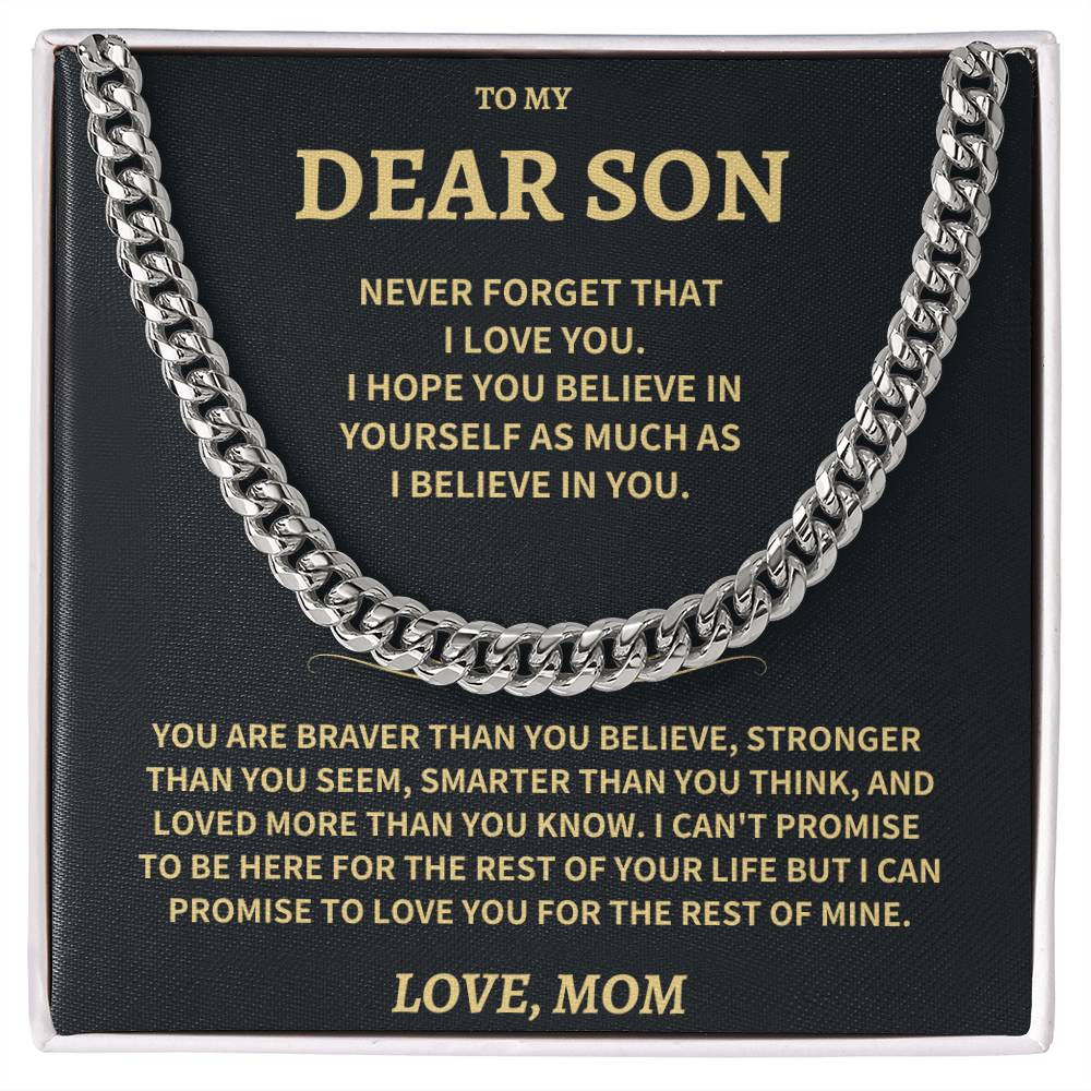 Son Gift-Believe in Yourself-From Mom Jewelry