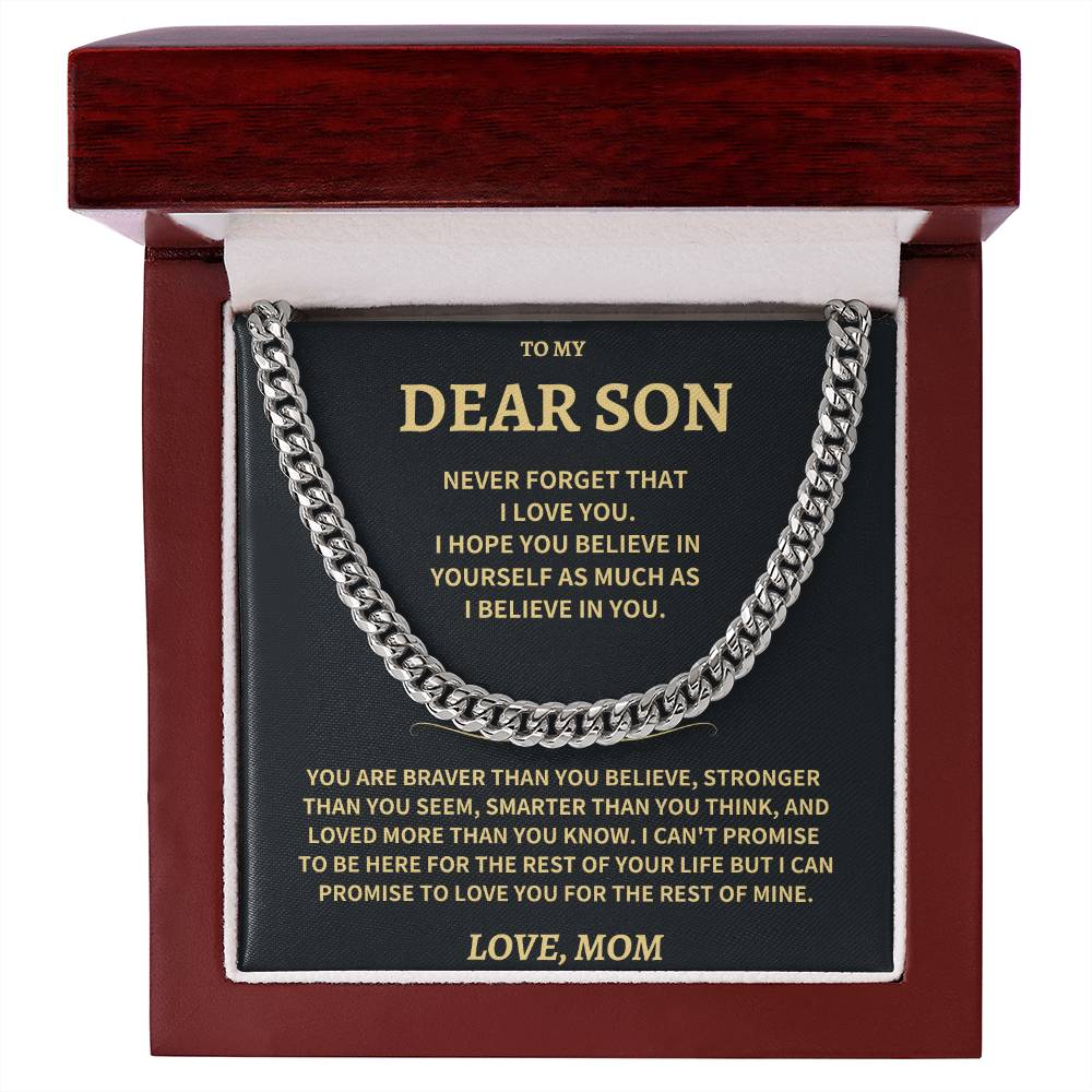 Son Gift-Believe in Yourself-From Mom Jewelry