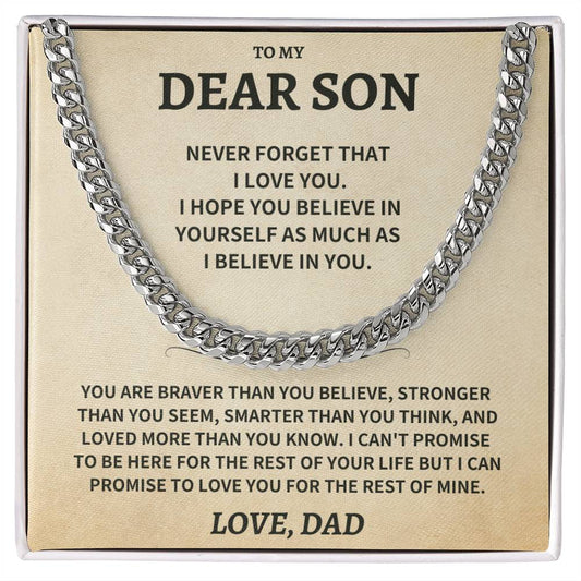 Son Gift-Never Forget-From DAD Jewelry