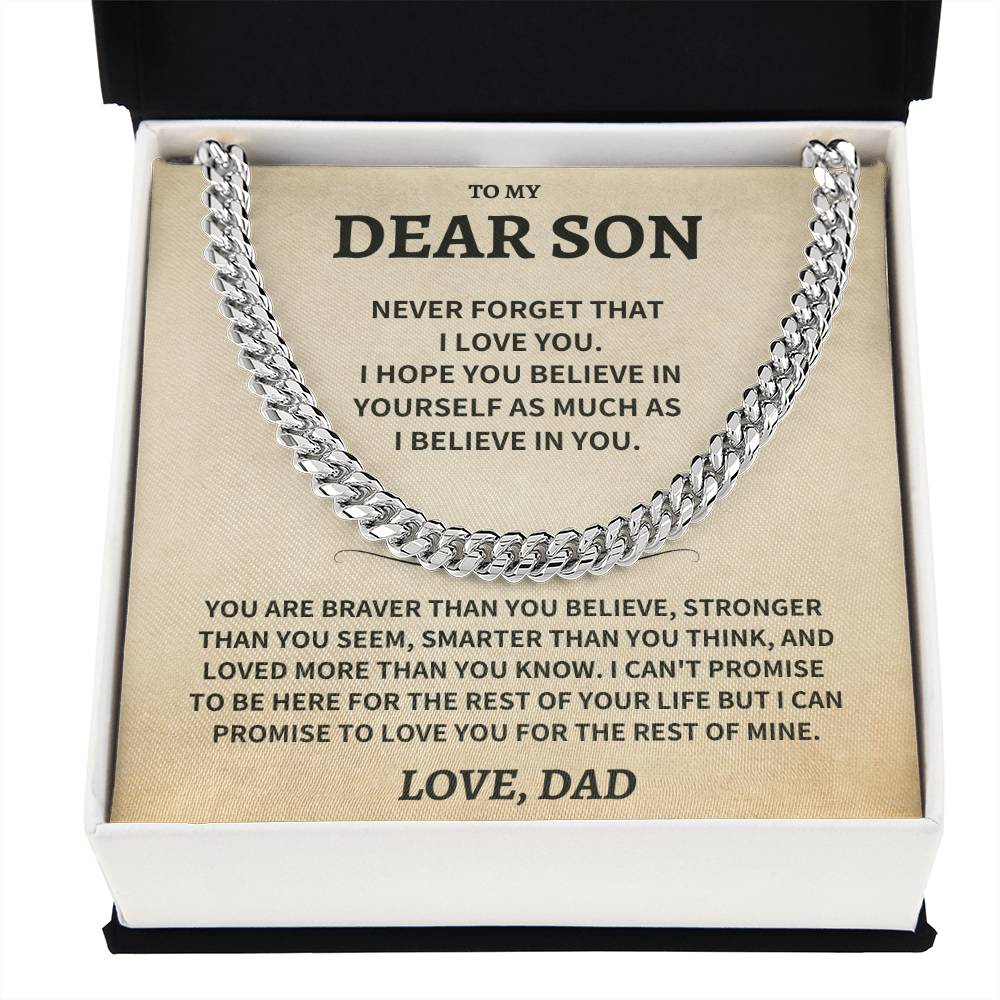 Son Gift-Never Forget-From DAD Jewelry