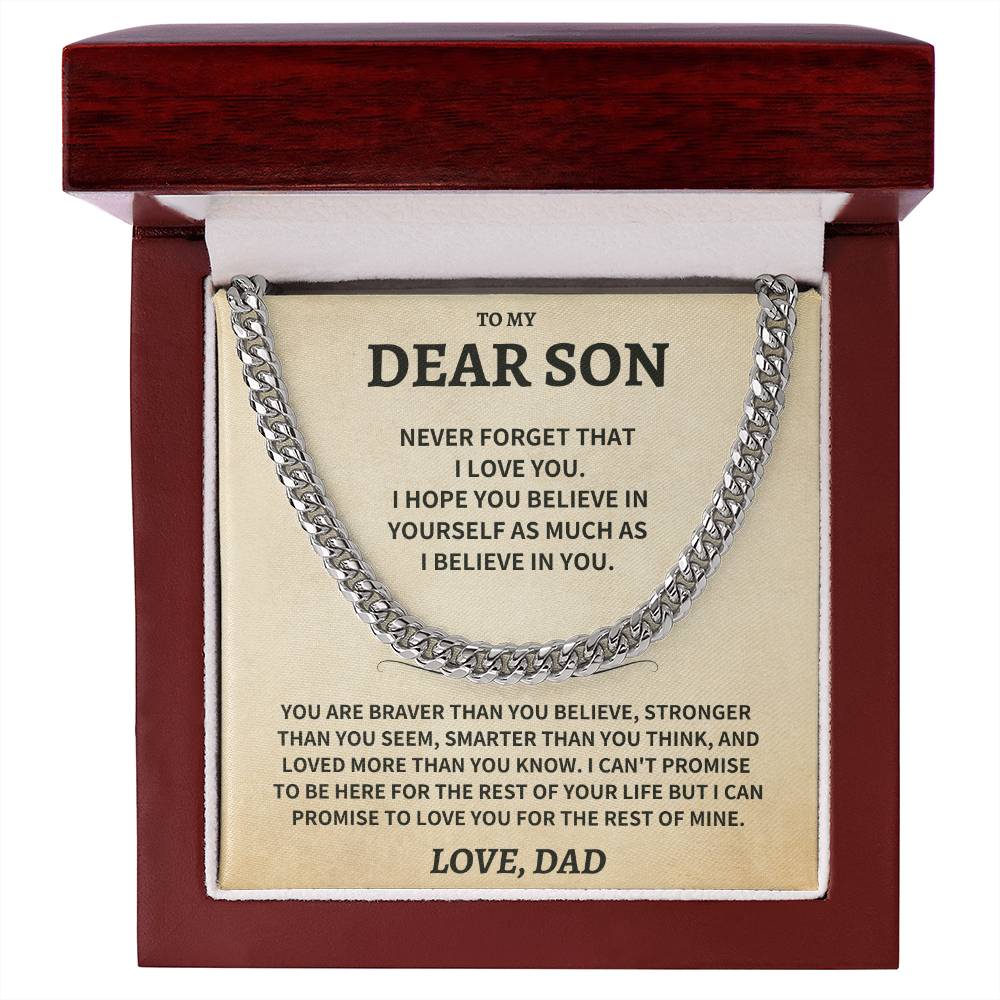 Son Gift-Never Forget-From DAD Jewelry