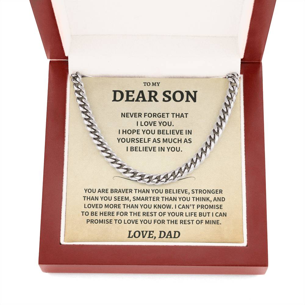 Son Gift-Never Forget-From DAD Jewelry