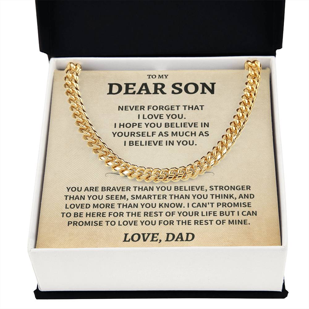 Son Gift-Never Forget-From DAD Jewelry