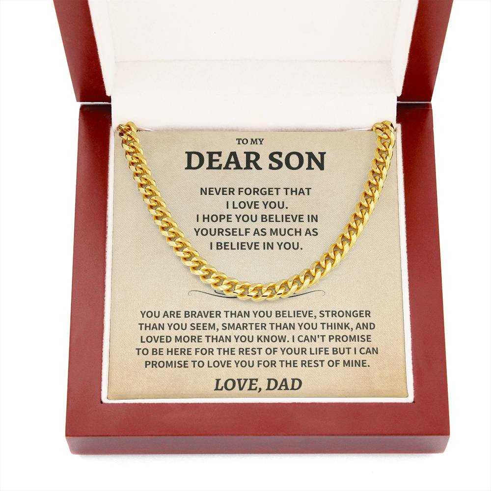 Son Gift-Never Forget-From DAD Jewelry