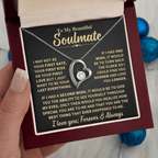 To My Soulmate Gift,"Forever and Always" Heart Necklace Jewelry
