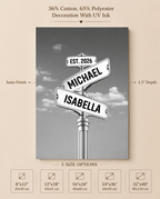 Personalized Couple Street Sign Canvas – Custom Names & Established Date Romantic Wall Art Gift Prints