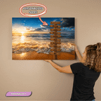 Personalized Beach Family Canvas | Custom Family Name Ocean Wall Art | Family Signpost Canvas | Personalized Family Gift Wall Art