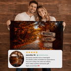 Personalized Couples Canvas Wall Art | Custom Name Signpost Canvas wall art