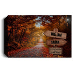 Personalized Couples Canvas Wall Art | Custom Name Signpost Canvas wall art