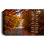 Personalized Family Autumn Canvas | Custom Family Name Sign Wall Art | Fall Foliage Family Canvas |  Personalized Home Gift Wall Art