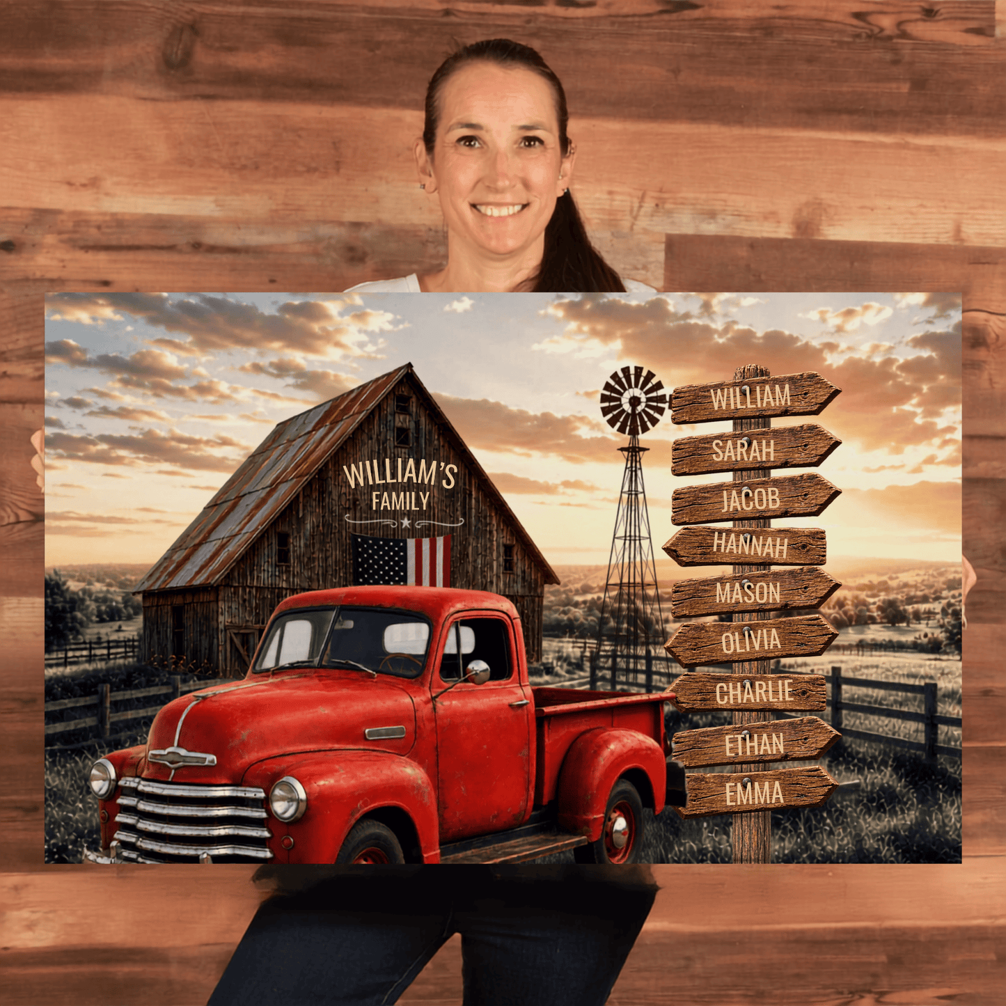 Personalized Family Farmhouse Canvas | Rustic Farmhouse Decor | Personalized Country Home Gift Wall Art