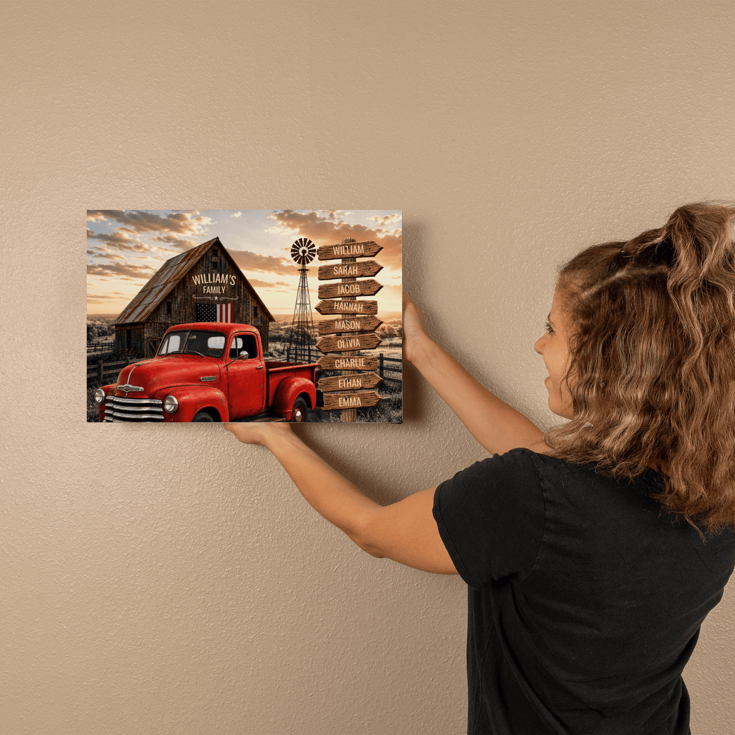 Personalized Family Farmhouse Canvas | Rustic Farmhouse Decor | Personalized Country Home Gift Wall Art