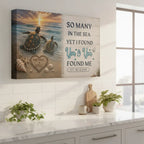 Personalized Turtle Couple Canvas Wall Art | So Many in the Sea Yet I Found You Canvas Wall Art