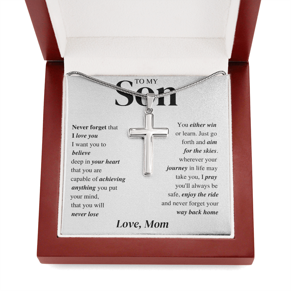 Cross Necklace; Son Gift Jewelry